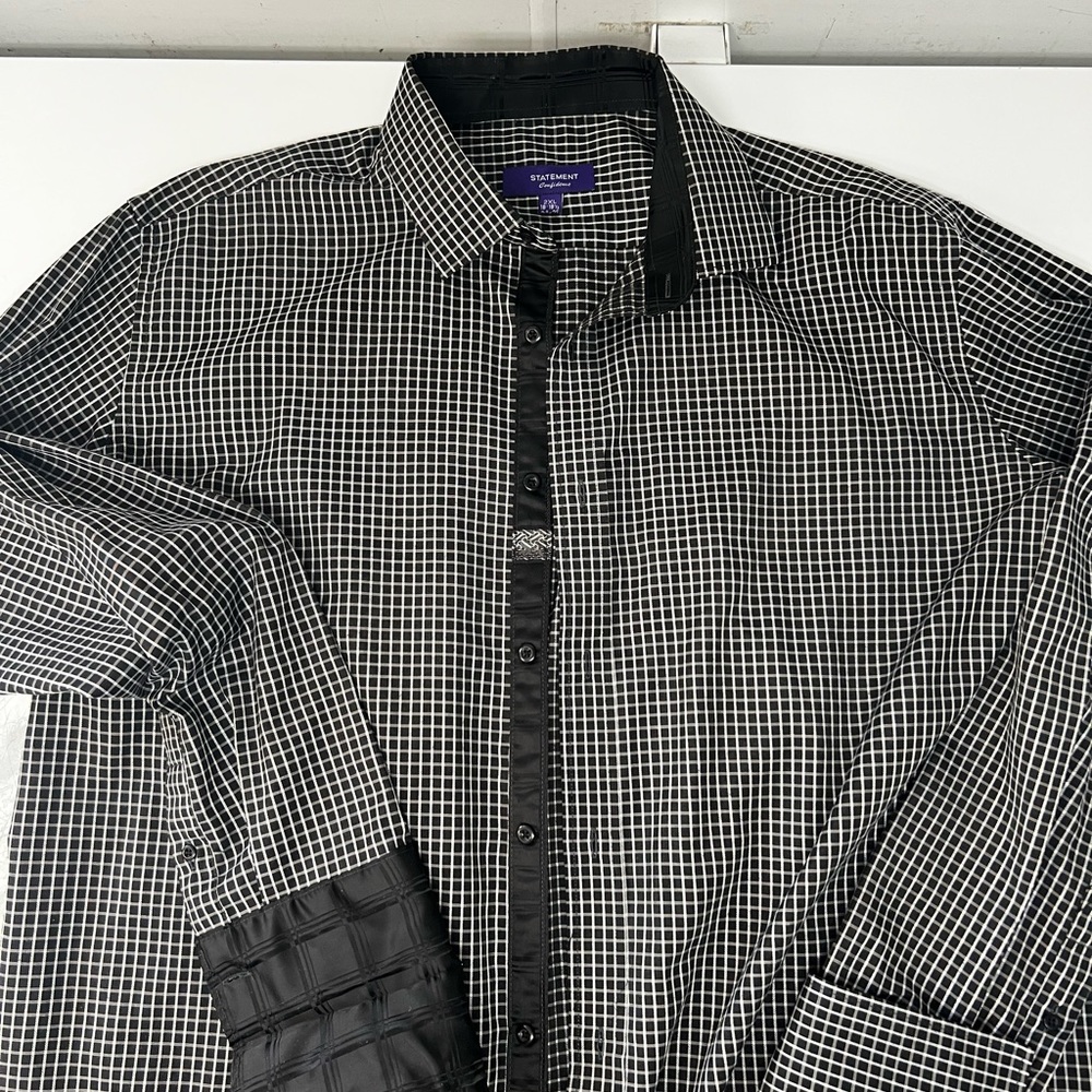 Statement Confidence Long Sleeve Button Down Gold and White striped Shirt